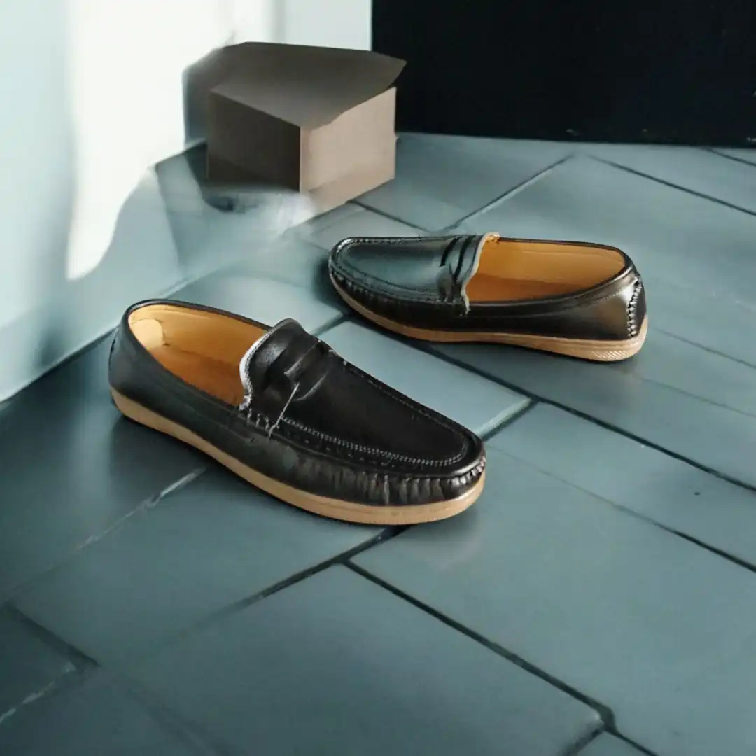 kites Black Synthetic Leather Loafer 102