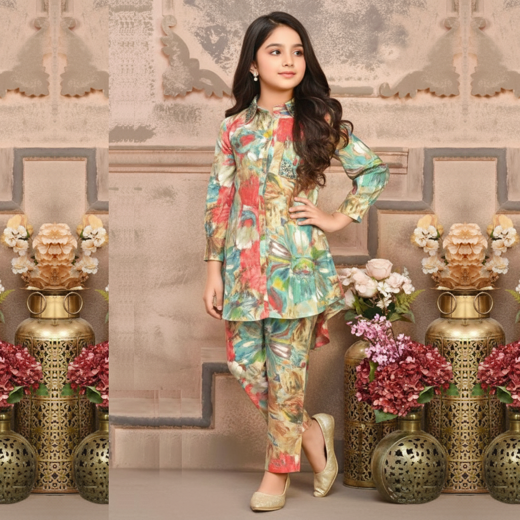 beautiful trending Dress Winter Friendly Kids Girls Co Ords Sets 01956