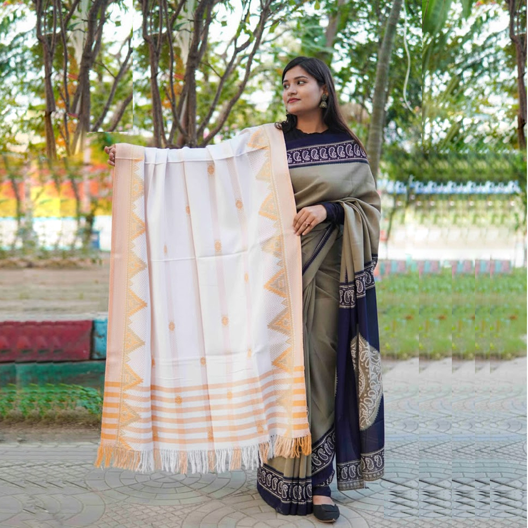 মিনাকারী জামদানী শাল MG701