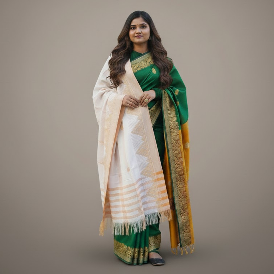 মিনাকারী জামদানী শাল MG801