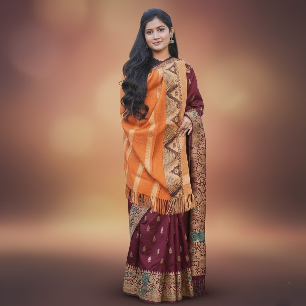 মিনাকারী জামদানী শাল MG803