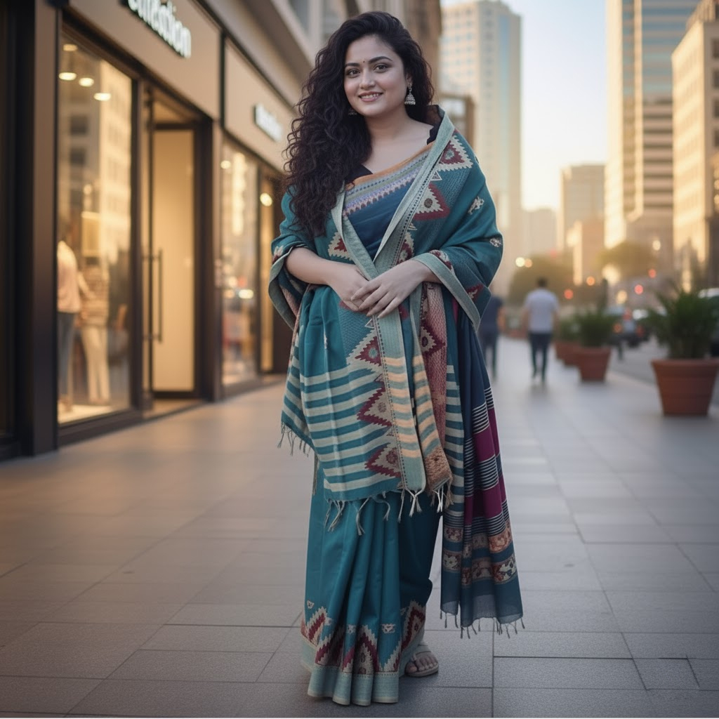 মিনাকারী জামদানী শাল MG804