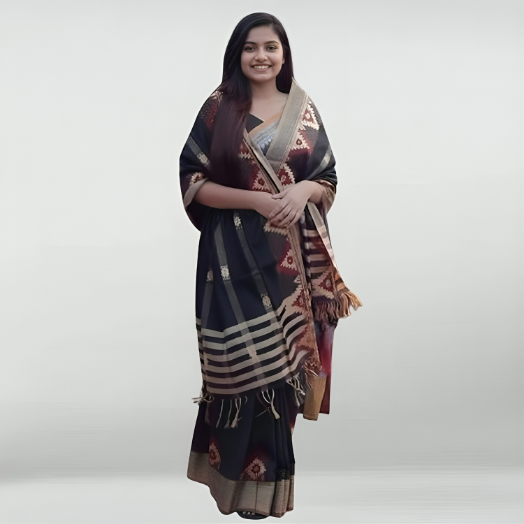 মিনাকারী জামদানী শাল MG805