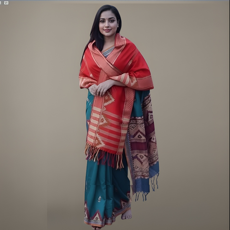 মিনাকারী জামদানী শাল MG806