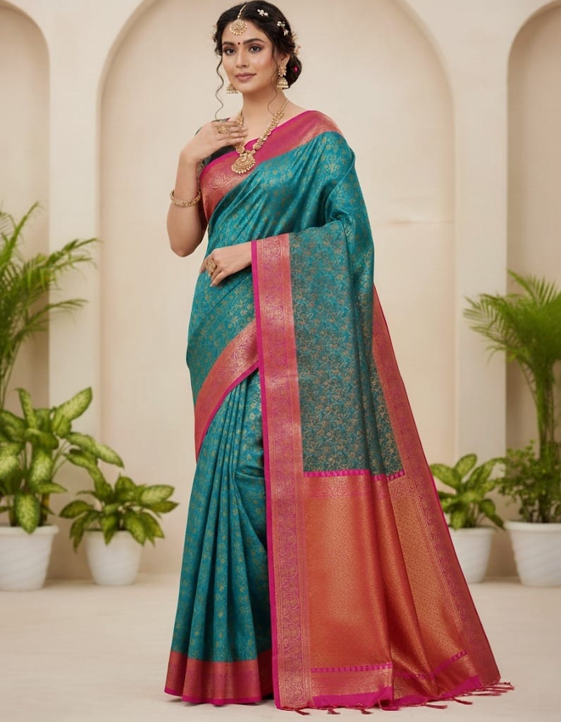 💫 Elegance Redefined – Premium Slick Katan Saree Collection Code :- 7001